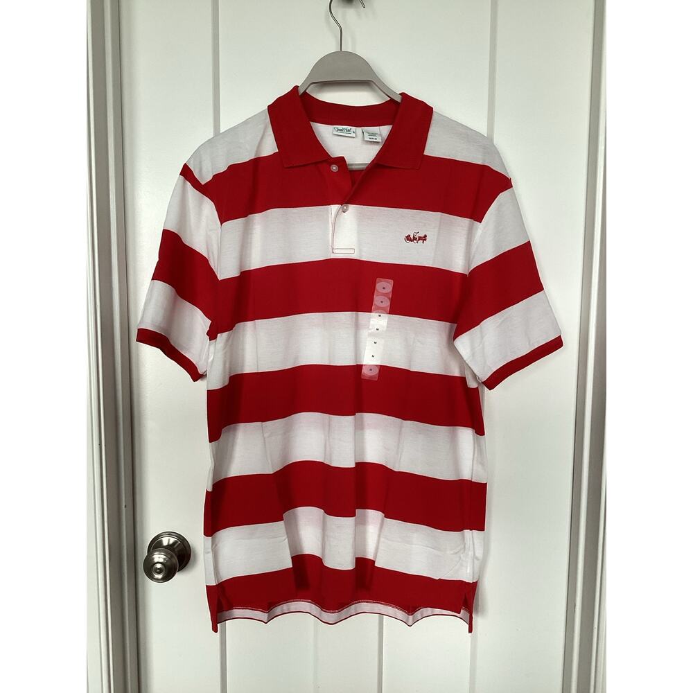 new Grand‎ Hotel Mackinac Island Mens Striped Polo Red White Size Medium